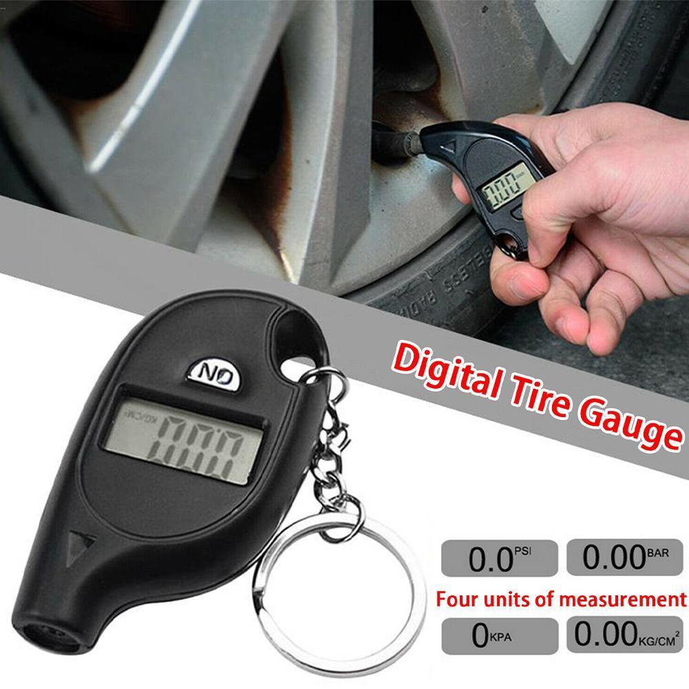 Tyre Pressure Gauge - เครื่องวัดความดันลมยางรถยนต์จอแสดงผลดิจิตอล LCD สีดำเครื่องวัดความดันลมยางพร้อมพวงกุญแจพร้อมฟังก์ชั่นปิดอัตโนมัติ