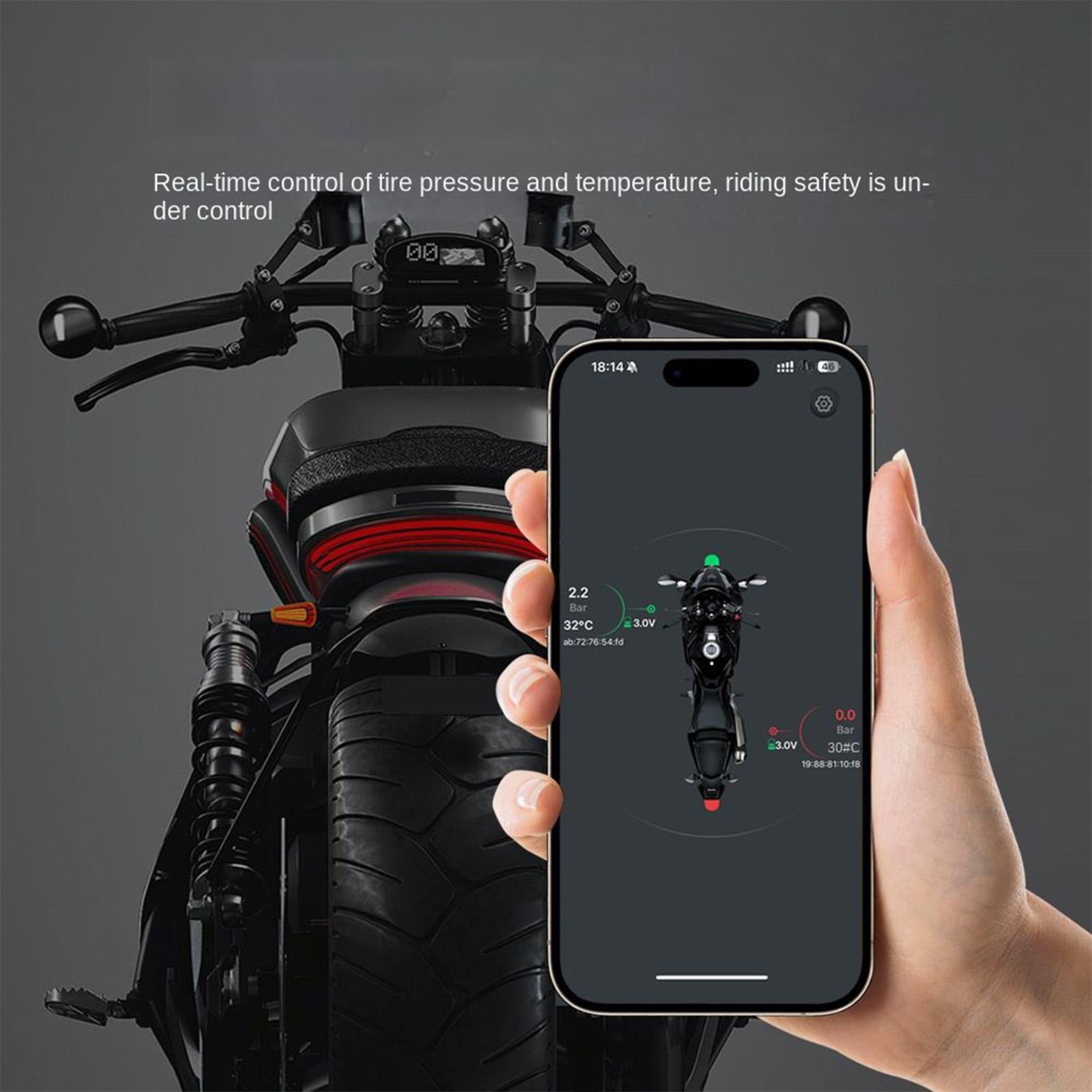 Tyre Pressure Gauge - เครื่องวัดความดันลมยาง ระบบตรวจสอบเซ็นเซอร์ล้อแบบไร้สาย เซ็นเซอร์วัดแรงดันลมยางมอเตอร์ไซค์ สำหรับบ้าน โรงรถ ออฟโรด