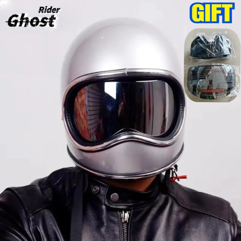 Motorcycle Gear Japan - หมวกกันน็อคมอเตอร์ไซค์วินเทจ Japan Tech เปลือกไฟเบอร์กลาสหมวกกันน็อค Moto DAVID