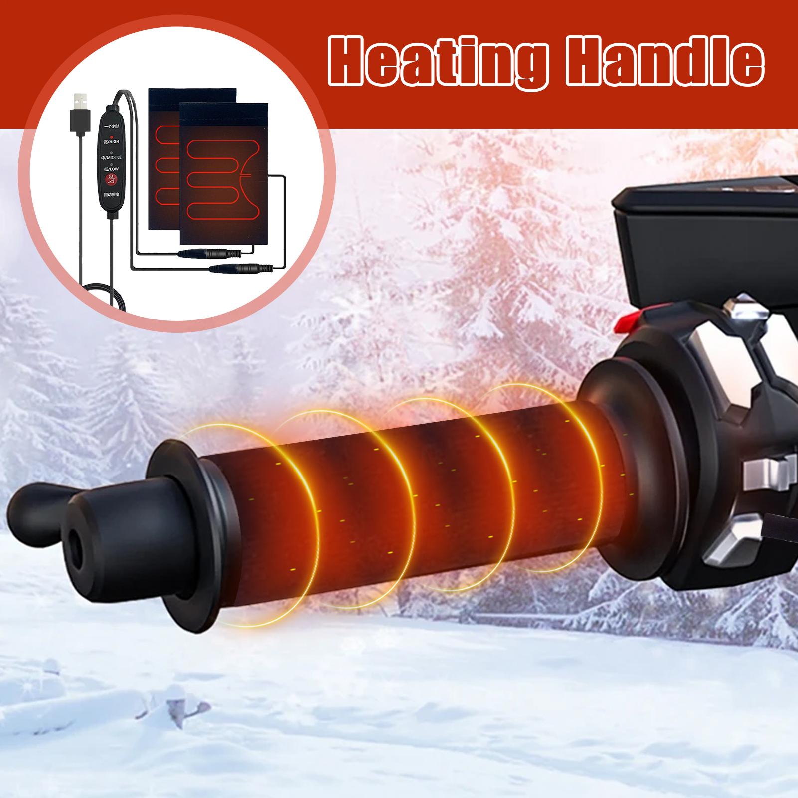 Gear Set Motorcycle - ปลอกแฮนด์มอเตอร์ไซค์แบบมีระบบทำความร้อน 5V พร้อมการตั้งค่าอุณหภูมิได้ 3 ระดับ อุปกรณ์กันหนาวสำหรับการขี่จักรยานในฤดูหนาว