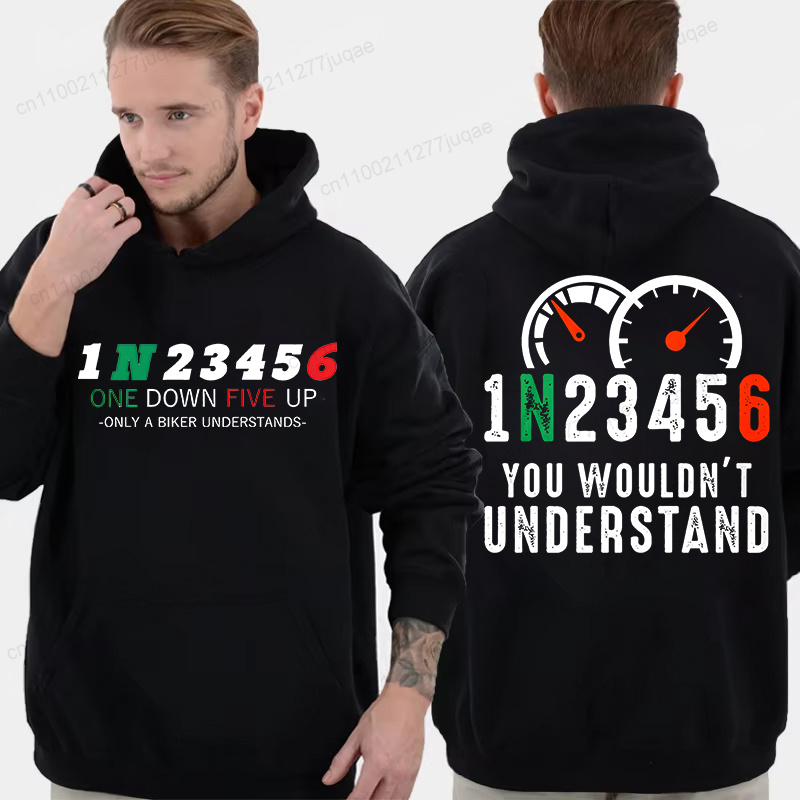 Motorcycle Gear Hoodie - เสื้อสเวตเตอร์มีฮู้ดผู้ชายรุ่นใหม่ 1N23456 ลายพิมพ์มอเตอร์ไซค์ สำหรับนักขี่มอเตอร์ไซค์ ของขวัญเสื้อฮู้ดผู้ชาย