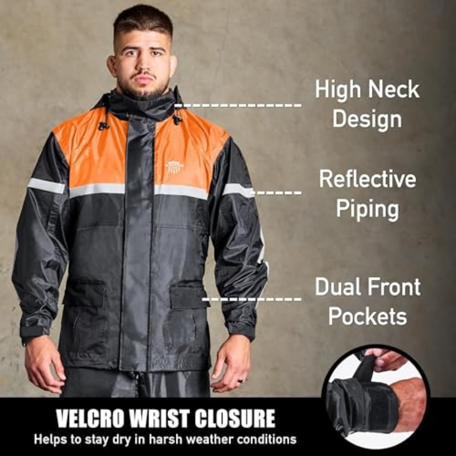 ชุดกันฝนสำหรับขี่มอเตอร์ไซค์แบ - Motorcycle Gear Hoodie บทวิจารณ์และราคา