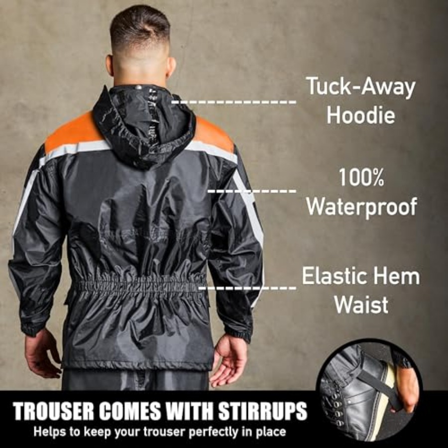 ชุดกันฝนสำหรับขี่มอเตอร์ไซค์แบ - Motorcycle Gear Hoodie บทวิจารณ์และราคา