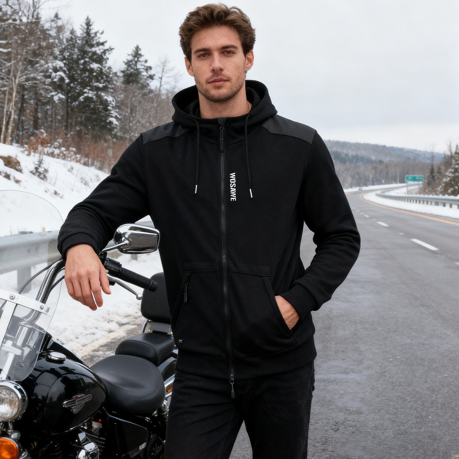 WOSAWE เสื้อแจ็คเก็ตมีฮู้ดสำหร - Motorcycle Gear Hoodie บทวิจารณ์และราคา